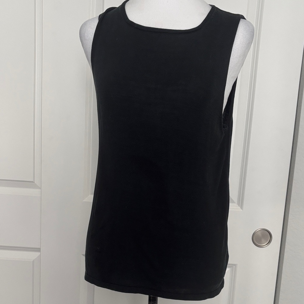 August Silk Classic Black Sleeveless Top